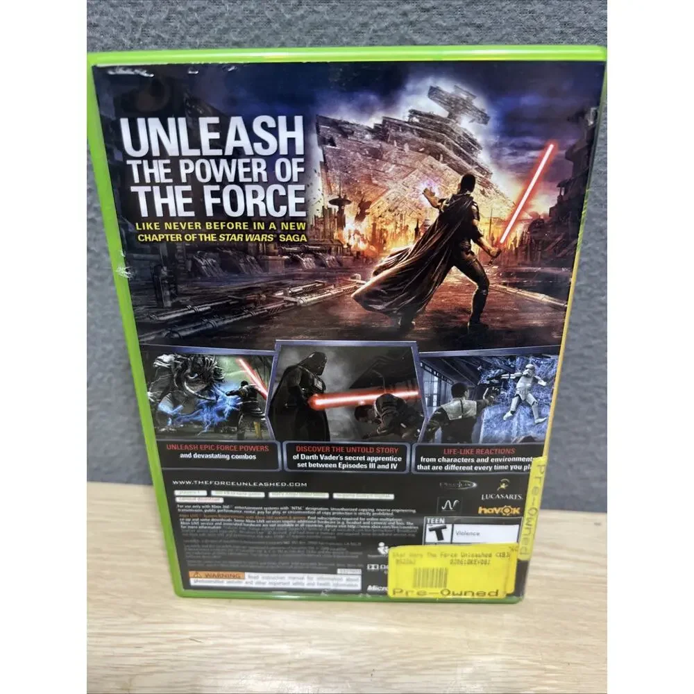Star Wars: The Force Unleashed (Microsoft Xbox 360, 2008) CIB Tested Working